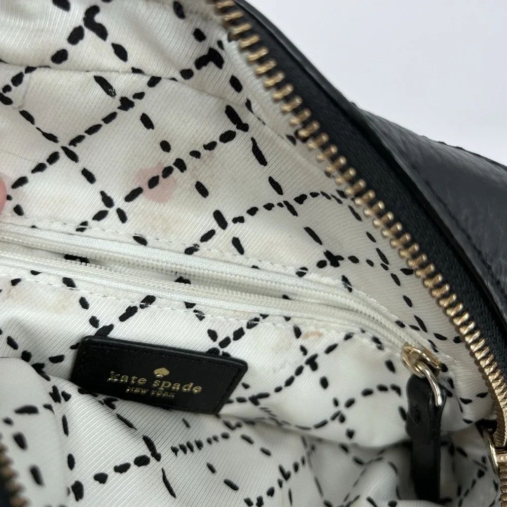 Kate Spade Chrystie Street‎ Isla Black Leather Turnlock Shoulder Handbag Purse